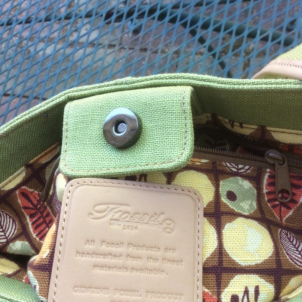 Fossil Fabric Canvas Bucket Bag New - image 3